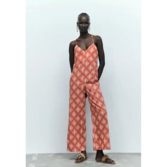 Zara Women's Wide Leg Open Back The Jami Jumpsuit Size Small   - NWT - Picture 1 of 13